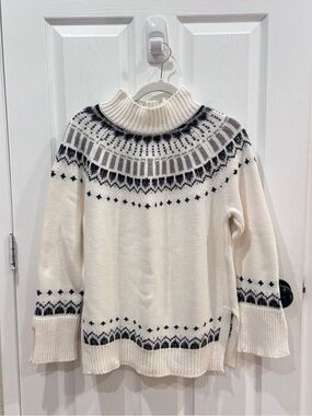 Workshop Republic Clothing Cream Fair Isle Turtleneck Sweater